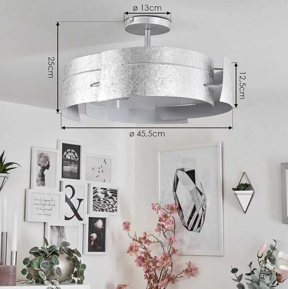 Plafonnier Novara Argente, 3 Lumieres