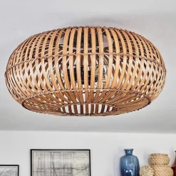 Plafonnier Oravi Brun Fonce, Ecru, Noir, 3 Lumieres