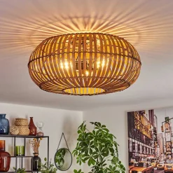 Plafonnier Oravi Brun Fonce, Ecru, Noir, 3 Lumieres