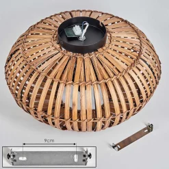 Plafonnier Oravi Brun Fonce, Ecru, Noir, 3 Lumieres