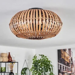 Plafonnier Oravi Brun Fonce, Ecru, Noir, 3 Lumieres