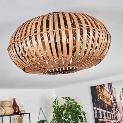 Plafonnier Oravi Brun Fonce, Ecru, Noir, 3 Lumieres