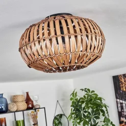 Plafonnier Oravi Brun Fonce, Ecru, Noir, 1 Lumiere