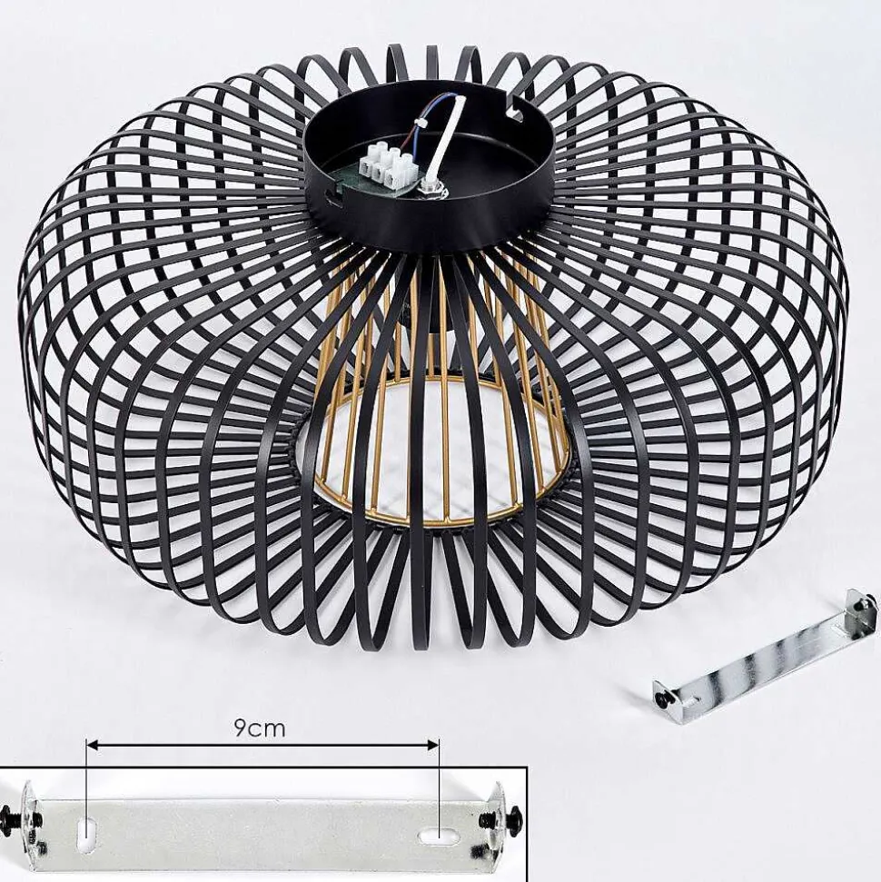 Plafonnier Oravi Noir Dore, 1 Lumiere