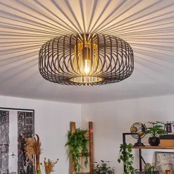 Plafonnier Oravi Noir Dore, 1 Lumiere