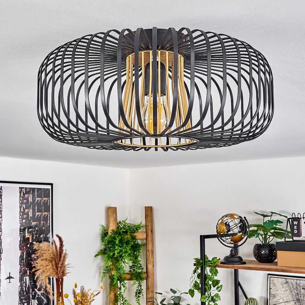 Plafonnier Oravi Noir Dore, 1 Lumiere