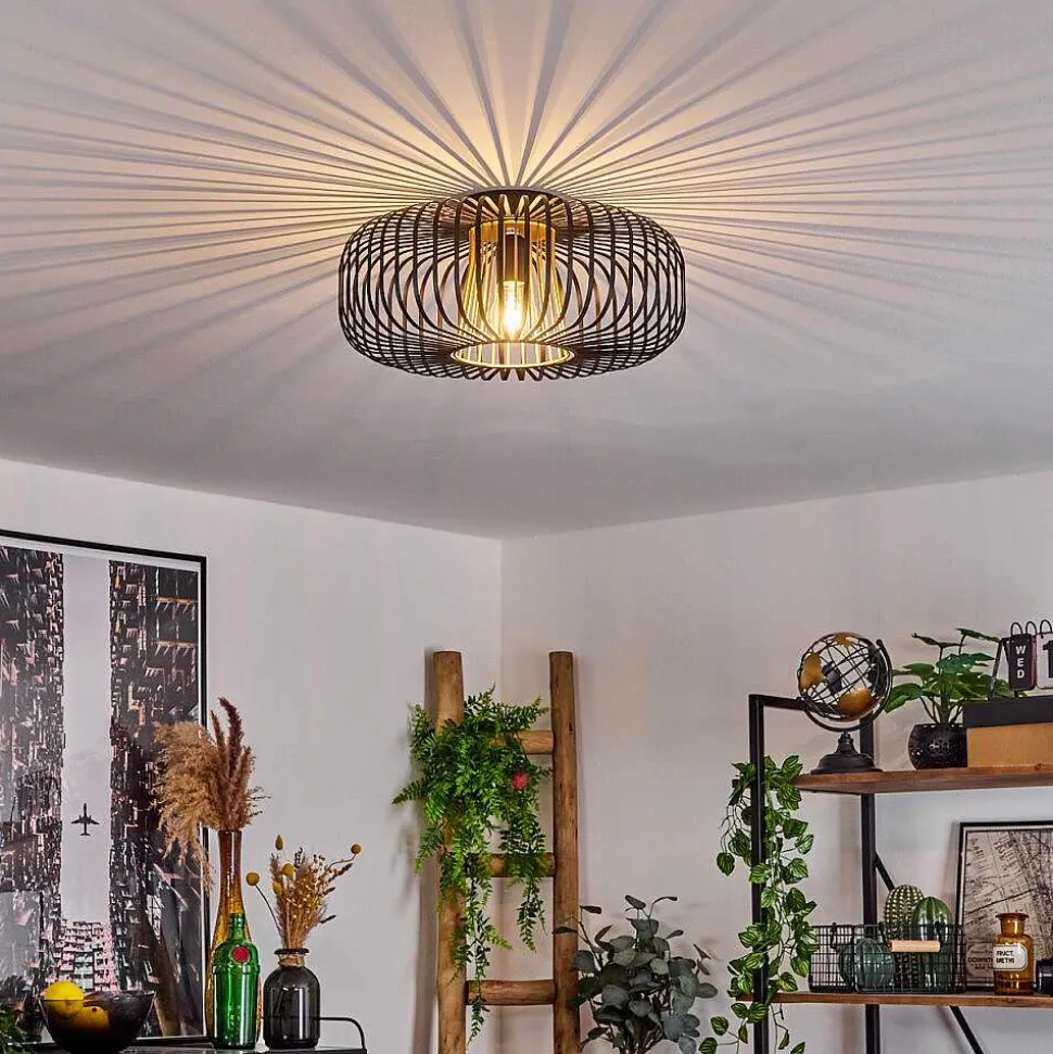 Plafonnier Oravi Noir Dore, 1 Lumiere