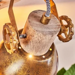 Plafonnier Orny Bronze, Bois Clair, 2 Lumieres