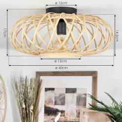 Plafonnier Pabu Ecru, 1 Lumiere