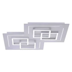 Plafonnier Paul Neuhaus Q-Linea Led Nickel Mat, 8 Lumieres, Telecommandes