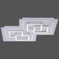 Plafonnier Paul Neuhaus Q-Linea Led Nickel Mat, 8 Lumieres, Telecommandes