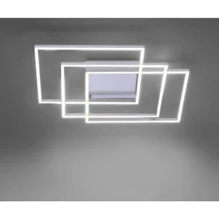 Plafonnier Paul Neuhaus Q-Inigo Led Nickel Mat, 3 Lumieres, Telecommandes