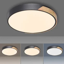 Plafonnier Paul Neuhaus Q-Bila Led Ecru, Noir, 1 Lumiere, Telecommandes