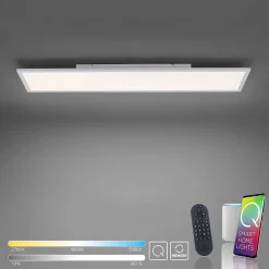 Plafonnier Paul Neuhaus Q-Flag Led Blanc, 1 Lumiere, Telecommandes