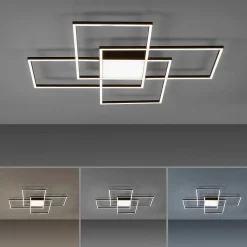 Plafonnier Paul Neuhaus Q-Asmin Led Noir, 1 Lumiere, Telecommandes