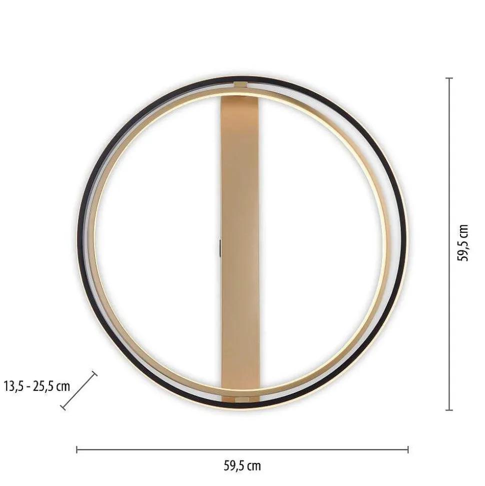 Plafonnier Paul Neuhaus Q-Beluga Led Or, 1 Lumiere, Telecommandes