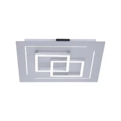 Plafonnier Paul Neuhaus Q-Linea Led Aluminium, 1 Lumiere, Telecommandes, Changeur De Couleurs