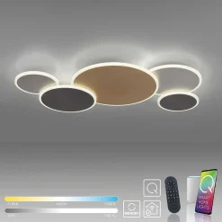 Plafonnier Paul Neuhaus Q-Piato Led Blanc, 1 Lumiere, Telecommandes