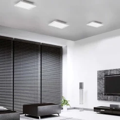 Plafonnier Paul Neuhaus Q-Flag Led Blanc, 1 Lumiere, Telecommandes