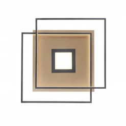 Plafonnier Paul Neuhaus Q-Amira Led Noir, 1 Lumiere, Telecommandes