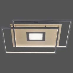 Plafonnier Paul Neuhaus Q-Amira Led Noir, 1 Lumiere, Telecommandes