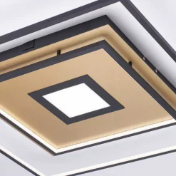 Plafonnier Paul Neuhaus Q-Amira Led Noir, 1 Lumiere, Telecommandes