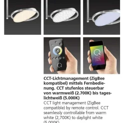 Plafonnier Paul Neuhaus Q-Orbit Led Aluminium, 1 Lumiere, Telecommandes