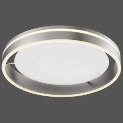 Plafonnier Paul Neuhaus Q-Vito Led Acier Inoxydable, 1 Lumiere, Telecommandes