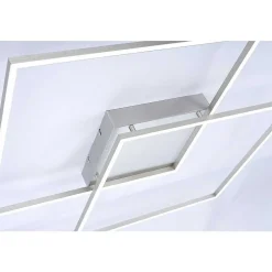 Plafonnier Paul Neuhaus Q-Inigo Led Acier Inoxydable, 2 Lumieres, Telecommandes