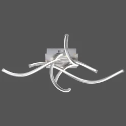 Plafonnier Paul Neuhaus Q-Malina Led Nickel Mat, 4 Lumieres, Telecommandes