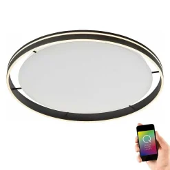 Plafonnier Paul Neuhaus Q-Vito Led Anthracite, 1 Lumiere, Telecommandes