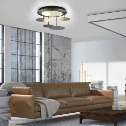 Plafonnier Paul Neuhaus Q-Piato Led Blanc, 1 Lumiere, Telecommandes