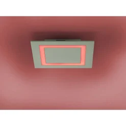 Plafonnier Paul Neuhaus Q-Miran Led Aluminium, 1 Lumiere, Telecommandes, Changeur De Couleurs