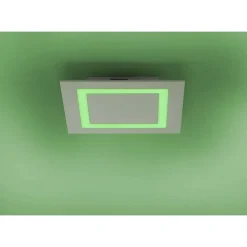 Plafonnier Paul Neuhaus Q-Miran Led Aluminium, 1 Lumiere, Telecommandes, Changeur De Couleurs