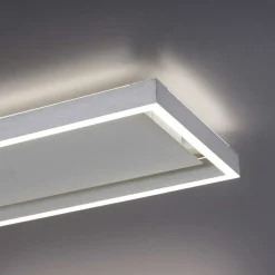 Plafonnier Paul-Neuhaus Q-Kaan Led Acier Brosse, 2 Lumieres, Telecommandes