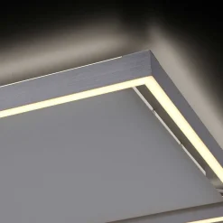 Plafonnier Paul-Neuhaus Q-Kaan Led Acier Brosse, 2 Lumieres, Telecommandes