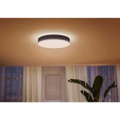 Plafonnier Philips Hue Enrave Led Noir, 1 Lumiere, Telecommandes