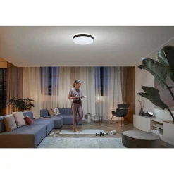 Plafonnier Philips Hue Enrave Led Noir, 1 Lumiere, Telecommandes