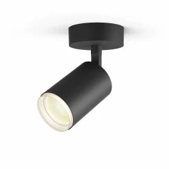 Plafonnier Philips Hue Fugato Led Noir, 1 Lumiere, Changeur De Couleurs