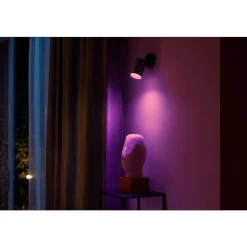 Plafonnier Philips Hue Fugato Led Noir, 1 Lumiere, Changeur De Couleurs