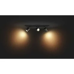 Plafonnier Philips Hue Runner Led Noir, 3 Lumieres, Telecommandes