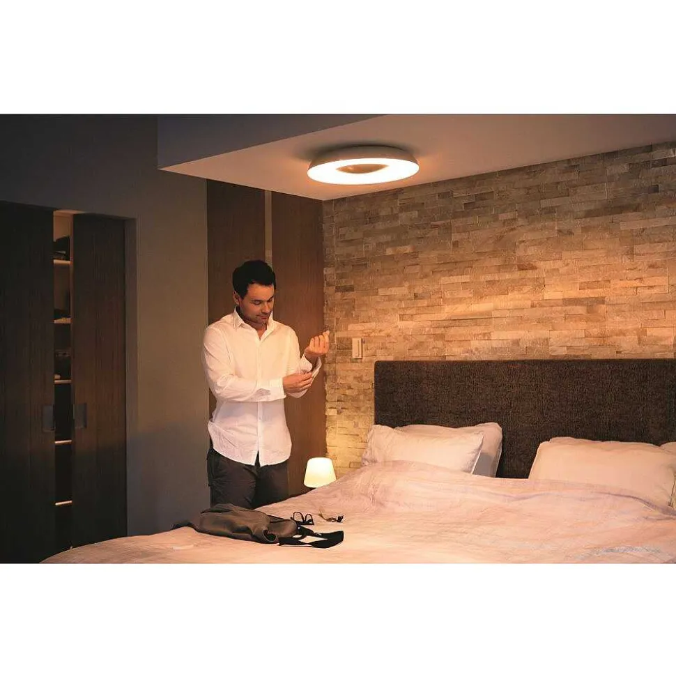 Plafonnier Philips Hue Still Led Noir, 1 Lumiere, Telecommandes