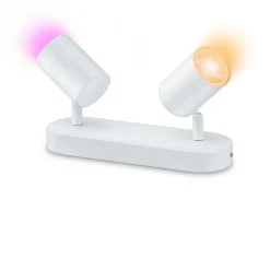 Plafonnier Philips Wiz Imageo Led Blanc, 2 Lumieres, Changeur De Couleurs