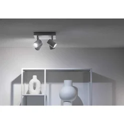 Plafonnier Philips Wiz Imageo Led Blanc, 4 Lumieres, Changeur De Couleurs
