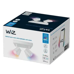 Plafonnier Philips Wiz Imageo Led Blanc, 4 Lumieres, Changeur De Couleurs