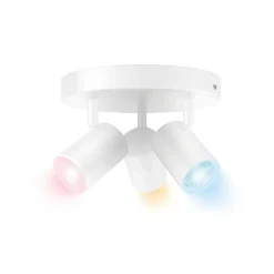Plafonnier Philips Wiz Imageo Led Blanc, 3 Lumieres, Changeur De Couleurs