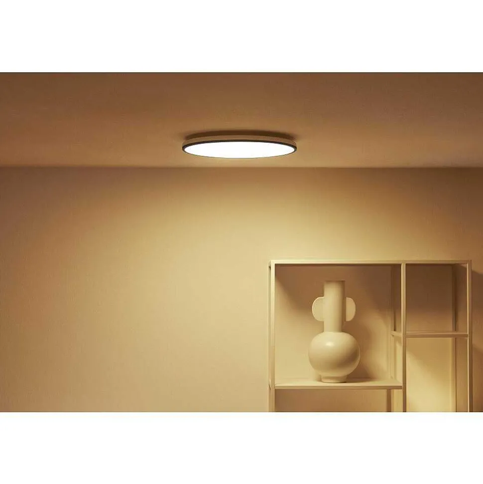 Plafonnier Philips Wiz Rune Led Noir, Blanc, 1 Lumiere, Changeur De Couleurs