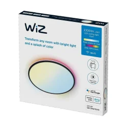 Plafonnier Philips Wiz Rune Led Noir, Blanc, 1 Lumiere, Changeur De Couleurs