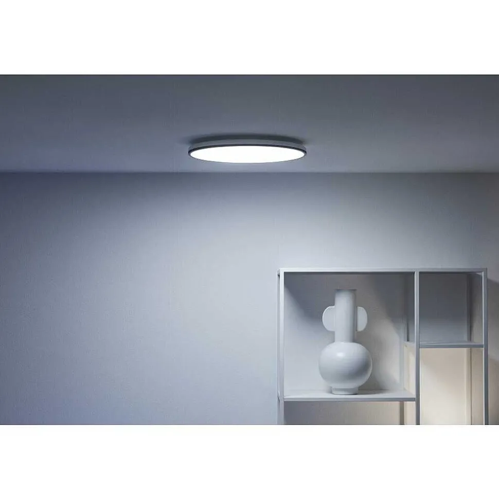 Plafonnier Philips Wiz Rune Led Noir, Blanc, 1 Lumiere, Changeur De Couleurs