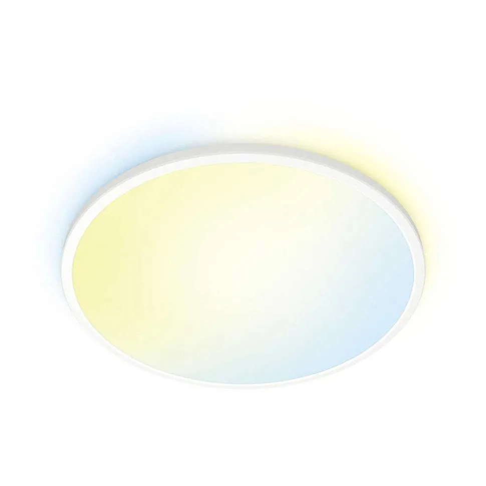 Plafonnier Philips Wiz Superslim Led Blanc, 1 Lumiere, Changeur De Couleurs